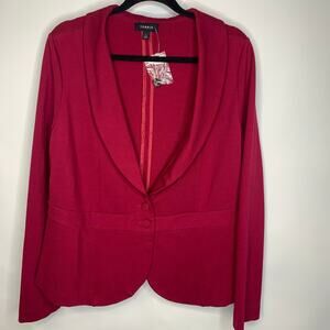 Torrid Burgundy Deep Pink Blazer Knit Sz 1X Peplum Back